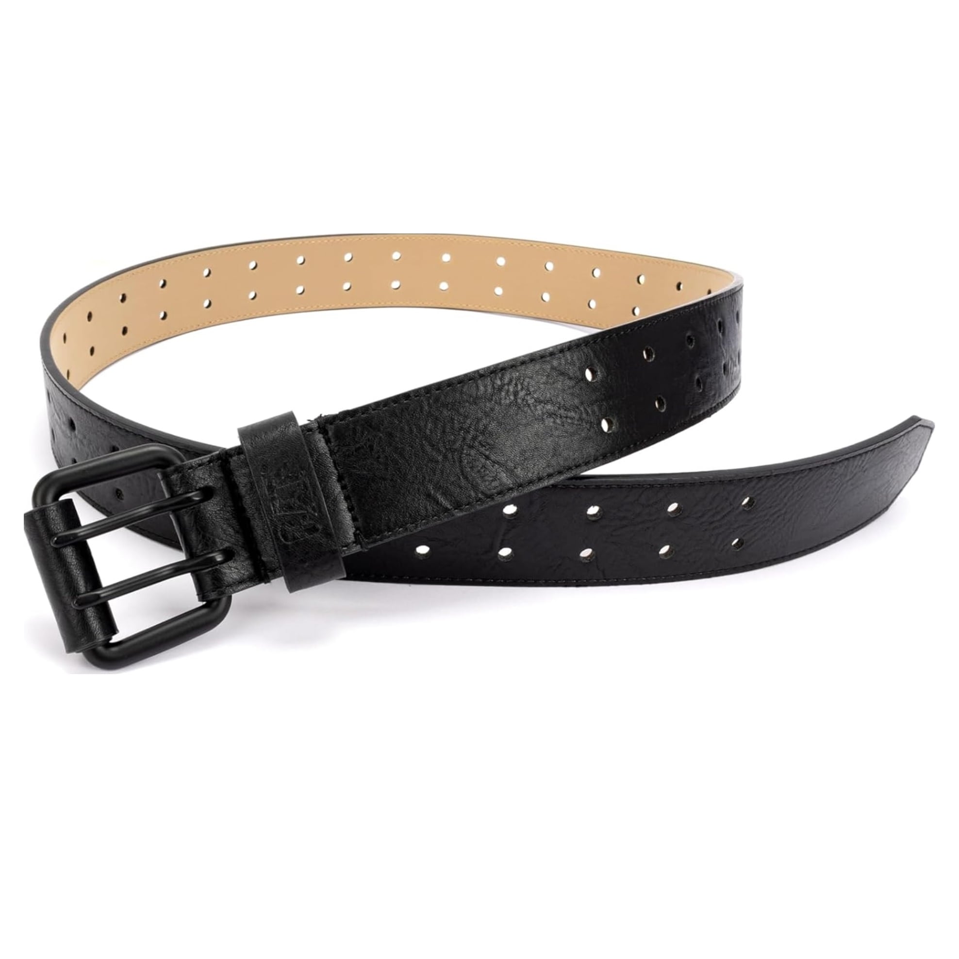 CORREA O CINTURON HOMBRE CATERPILLAR DOBLE SEGURO CUERO NEGRO - 2