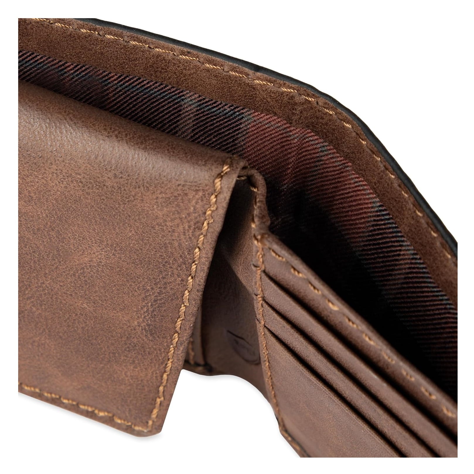 BILLETERA COLUMBIA HOMBRE SEGURIDAD RFID CUERO MARRON 2 CUERPOS LATERAL - 5