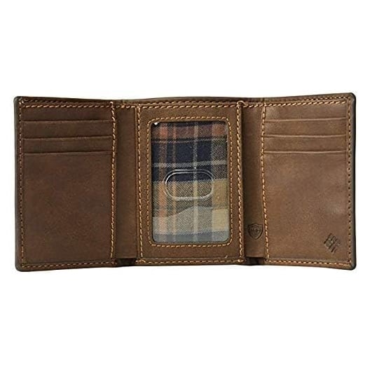BILLETERA COLUMBIA HOMBRE SEGURIDAD RFID CUERO MARRON 3 CUERPOS - 2