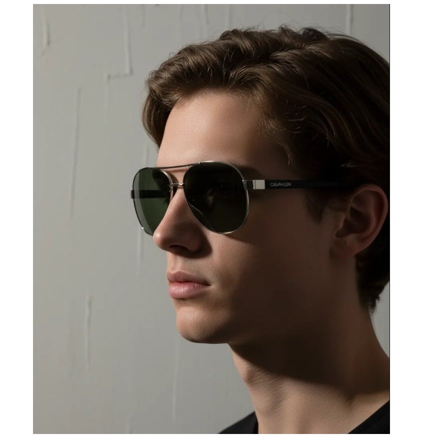 LENTES DE SOL CALVIN KLEIN MODELO AVIADOR MARCO METAL - 5