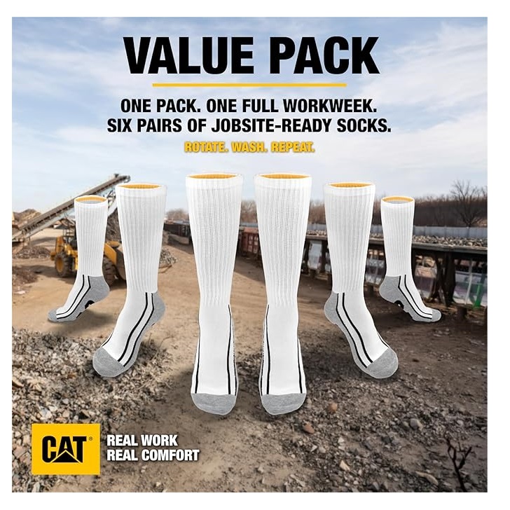 MEDIAS CATERPILLAR HOMBRE PACK X 6 PARES BLANCO - 4
