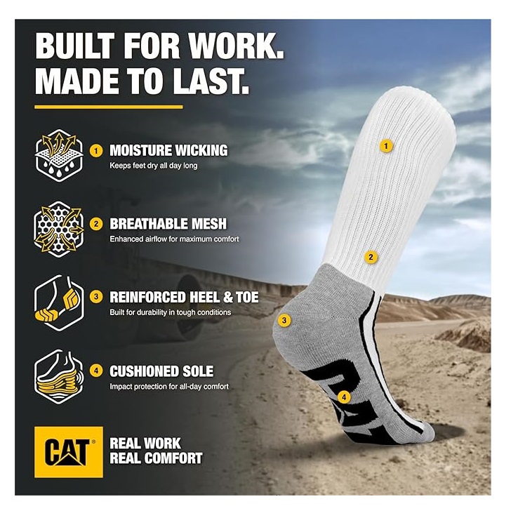 MEDIAS CATERPILLAR HOMBRE PACK X 6 PARES BLANCO - 5