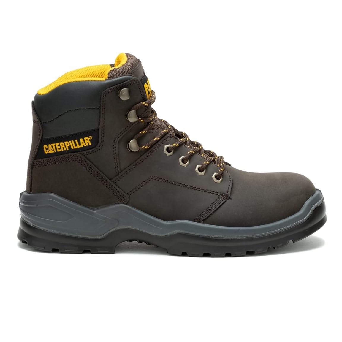 BOTINES HOMBRE CATERPILLAR CUERO MARRON PUNTA ACERO WATERPROOF ANTIDESLIZANTES - 1