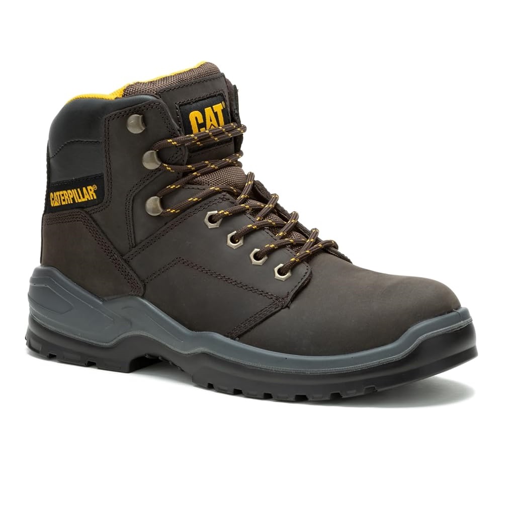 BOTINES HOMBRE CATERPILLAR CUERO MARRON PUNTA ACERO WATERPROOF ANTIDESLIZANTES - 2