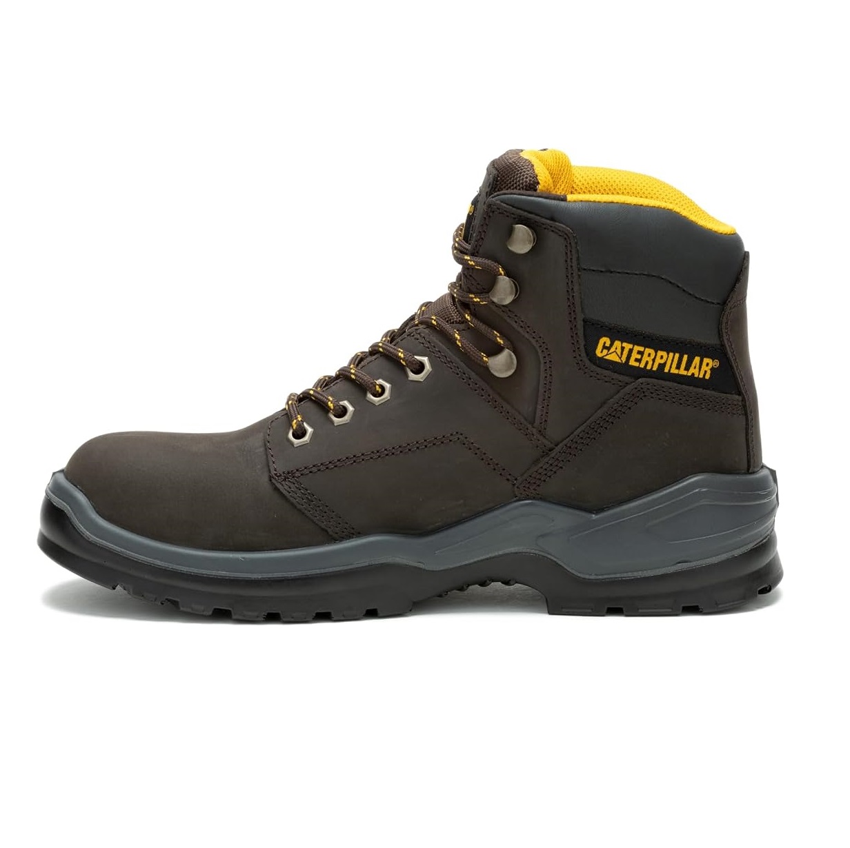 BOTINES HOMBRE CATERPILLAR CUERO MARRON PUNTA ACERO WATERPROOF ANTIDESLIZANTES - 3