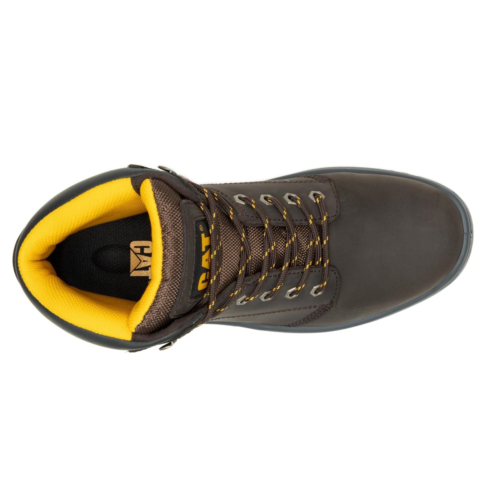 BOTINES HOMBRE CATERPILLAR CUERO MARRON PUNTA ACERO WATERPROOF ANTIDESLIZANTES - 4