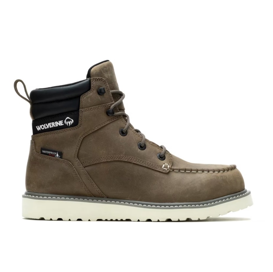 BOTIN HOMBRE WOLVERINE PUNTA ACERO CUERO MARRON WATERPROOF ANTIDESLIZANTES - 1