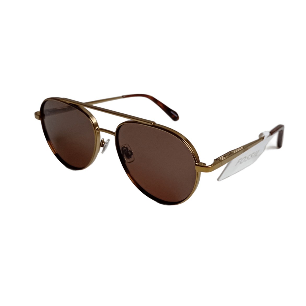 LENTES DE SOL FOSSIL MODA HOMBRE MODELO AVIADOR MARCO DORADO - 1