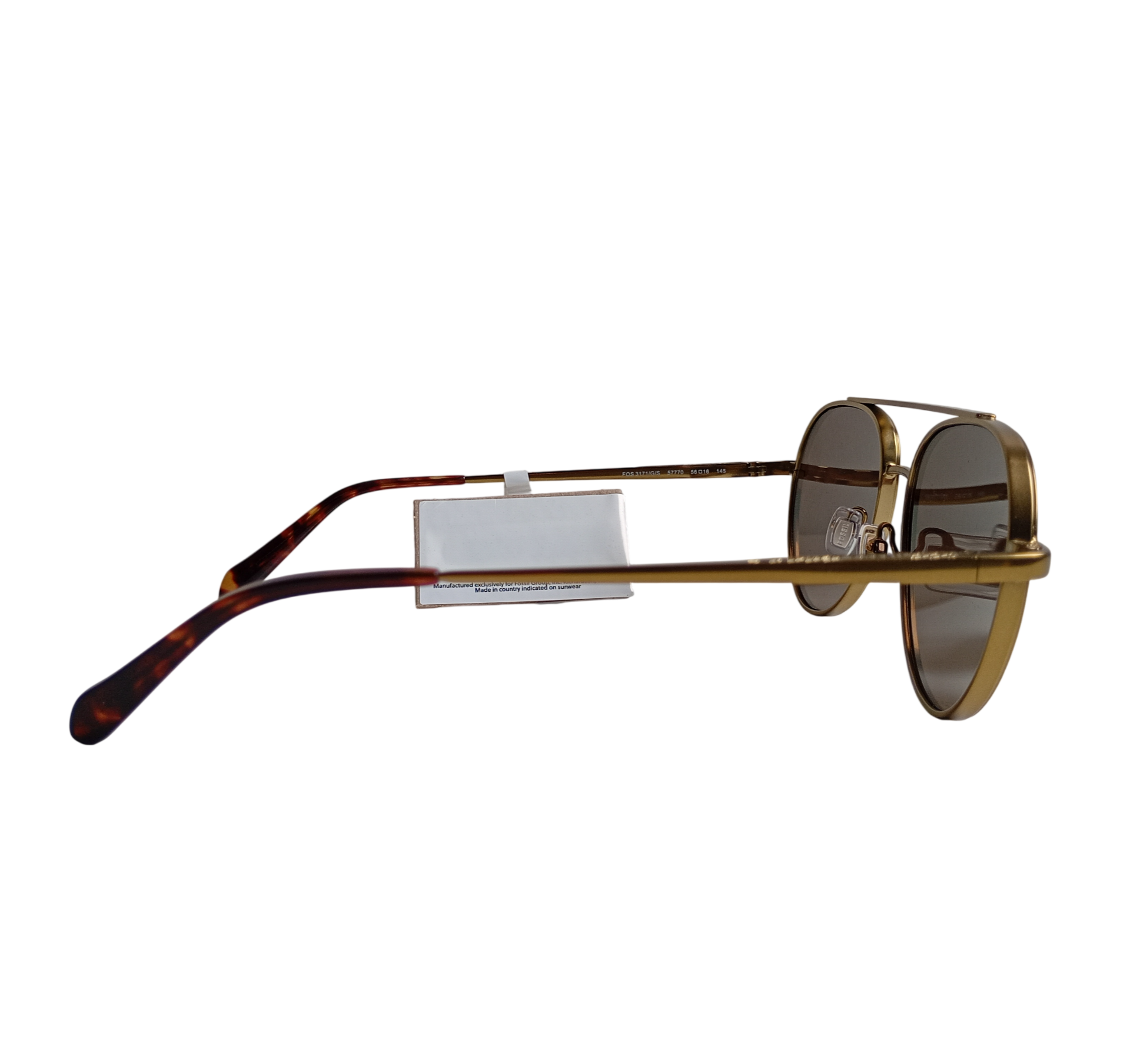 LENTES DE SOL FOSSIL MODA HOMBRE MODELO AVIADOR MARCO DORADO - 5
