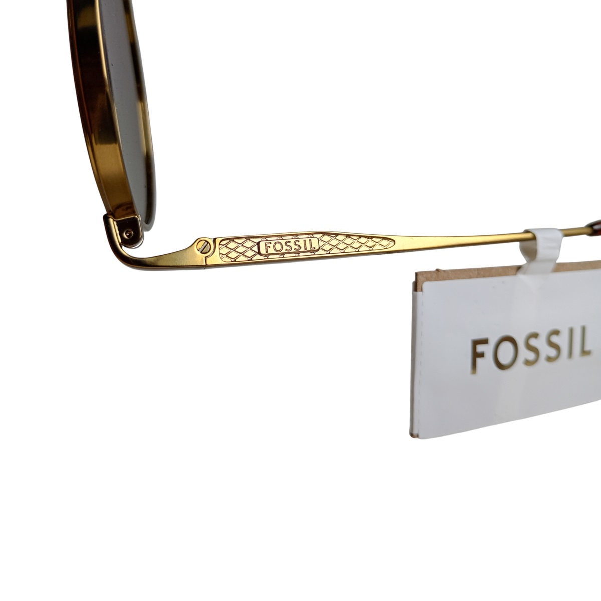 LENTES DE SOL FOSSIL MODA HOMBRE MODELO AVIADOR MARCO DORADO - 6