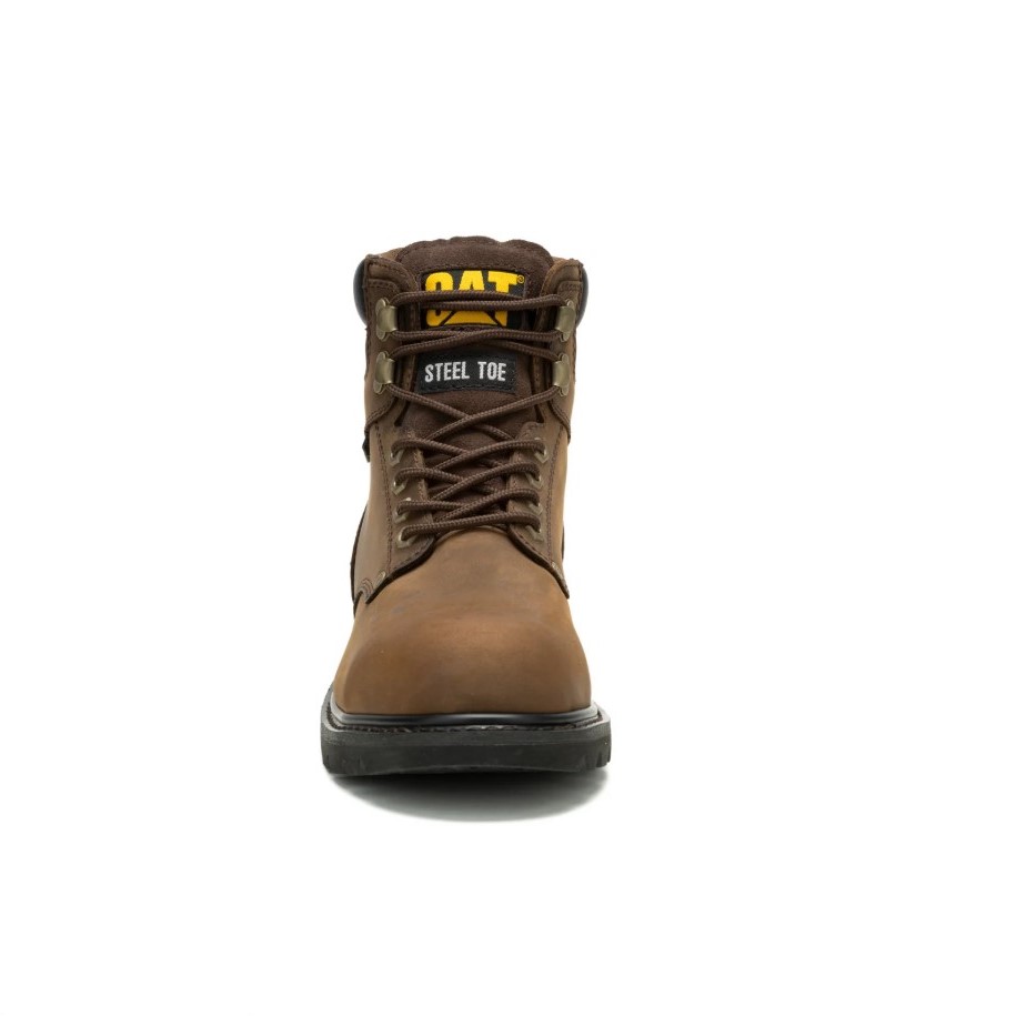 BOTIN CATERPILLAR HOMBRE CUERO MARRON PUNTA ACERO WATERPROOF PROTECCION ELECTRICA - 4