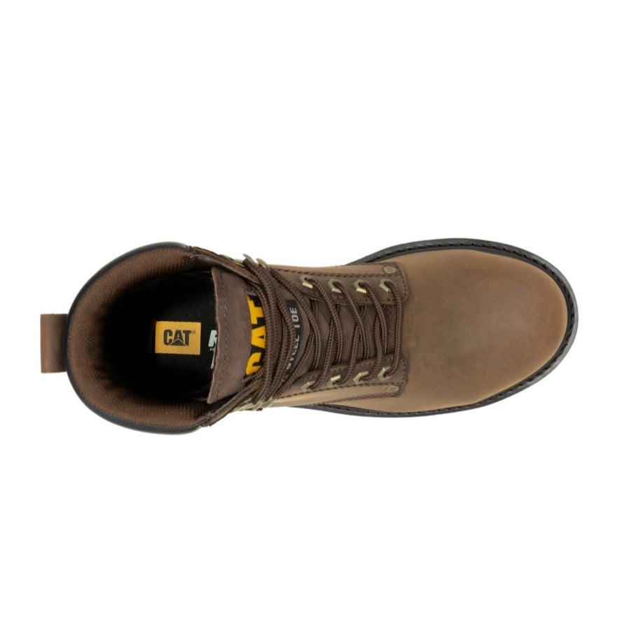 BOTIN CATERPILLAR HOMBRE CUERO MARRON PUNTA ACERO WATERPROOF PROTECCION ELECTRICA - 6