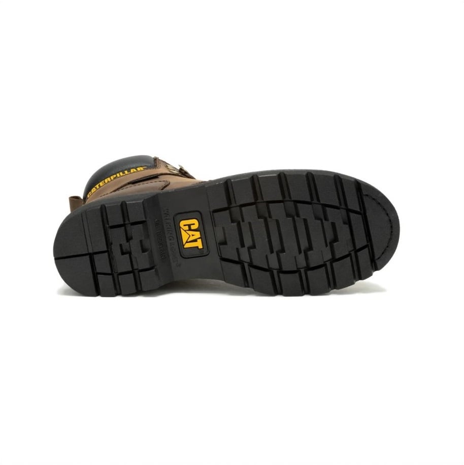BOTIN CATERPILLAR HOMBRE CUERO MARRON PUNTA ACERO WATERPROOF PROTECCION ELECTRICA - 7