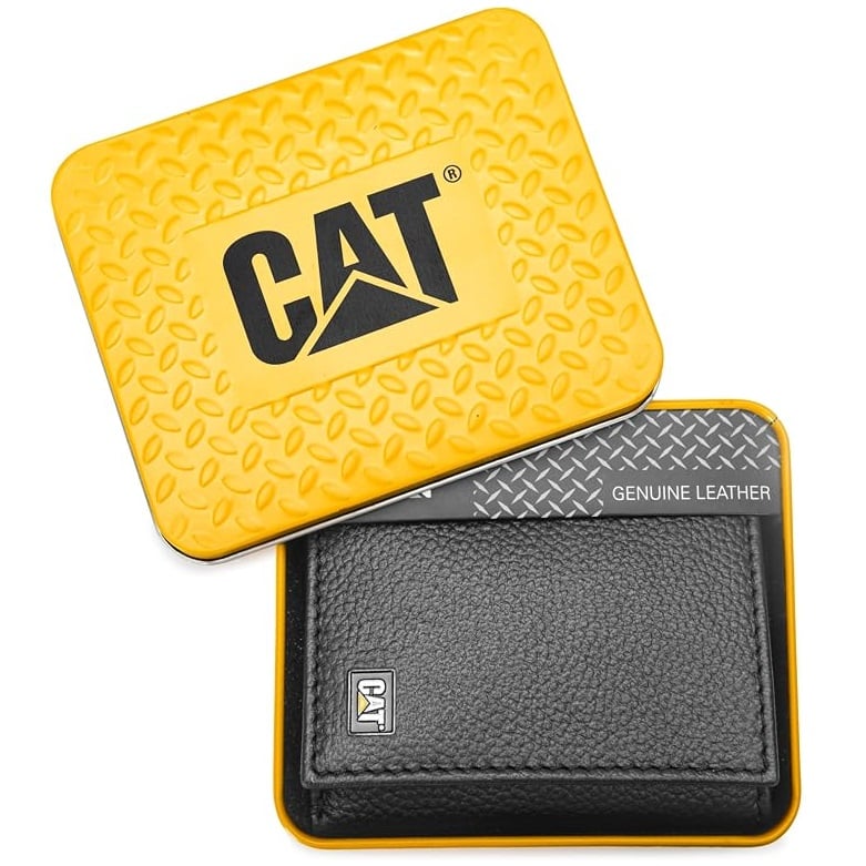BILLETERA CATERPILLAR 3 CUERPOS CUERO GENUINO NEGRO CON RFID HOMBRE - 1