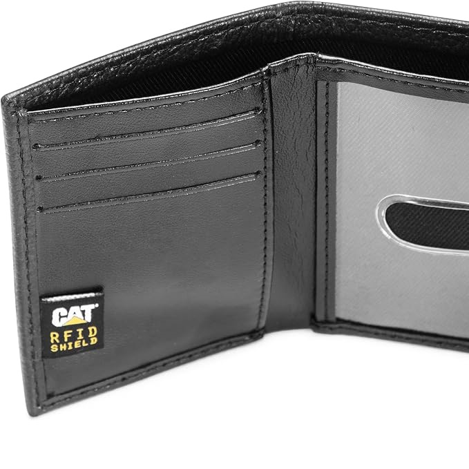 BILLETERA CATERPILLAR 3 CUERPOS CUERO GENUINO NEGRO CON RFID HOMBRE - 7
