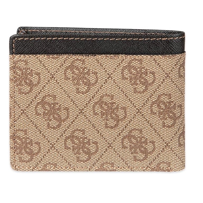 BILLETERA GUESS 2 CUERPOS CON RFID BEIGE MARRON - 6