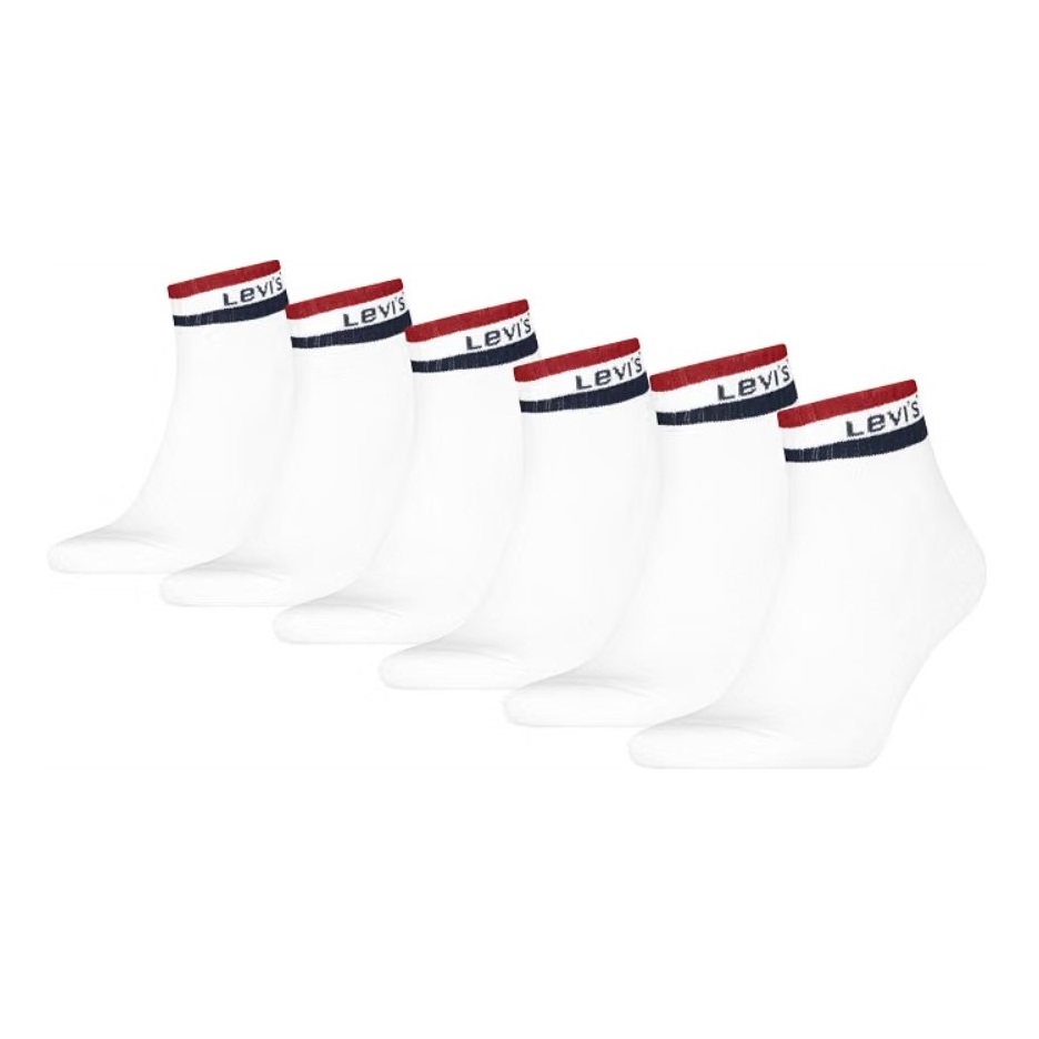 MEDIAS LEVIS HOMBRE SET DE 6 PARES BLANCAS - 1