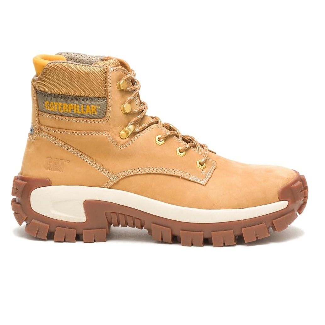 BOTINES HOMBRE CATERPILLAR CUERO AMARILLO PUNTA DE ACERO ANTIDESLIZANTES PROTECCION ELECTRICA - 2