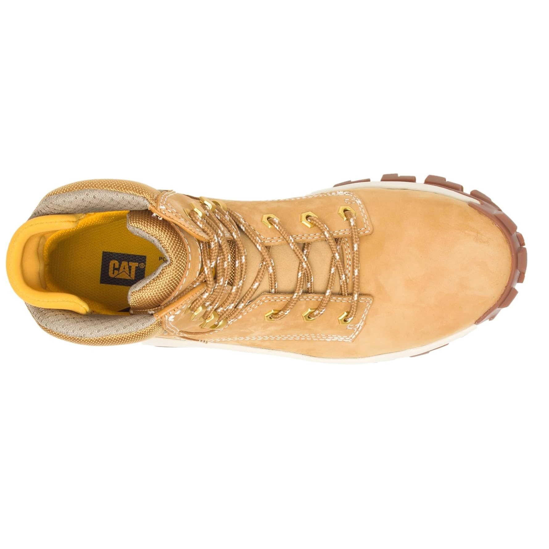 BOTINES HOMBRE CATERPILLAR CUERO AMARILLO PUNTA DE ACERO ANTIDESLIZANTES PROTECCION ELECTRICA - 4