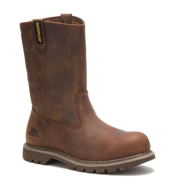 BOTA DAMA CATERPILLAR CUERO MARRON PUNTA ACERO - 1