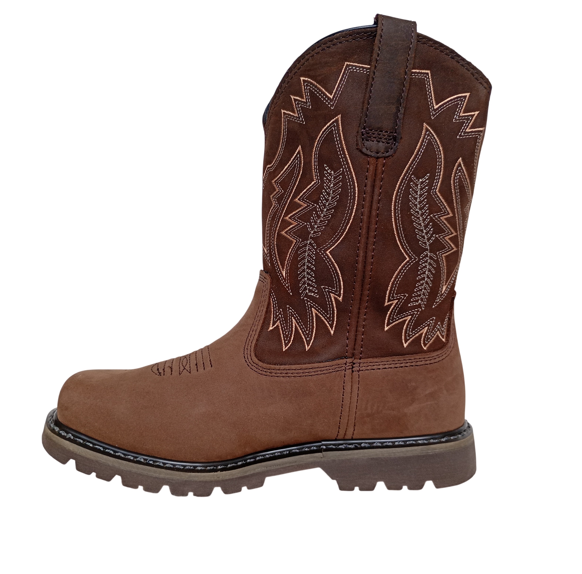 BOTA HOMBRE CATERPILLAR CUERO MARRON PUNTA ACERO ANTIDESLIZANTES PROTECCION ELECTRICA - 2