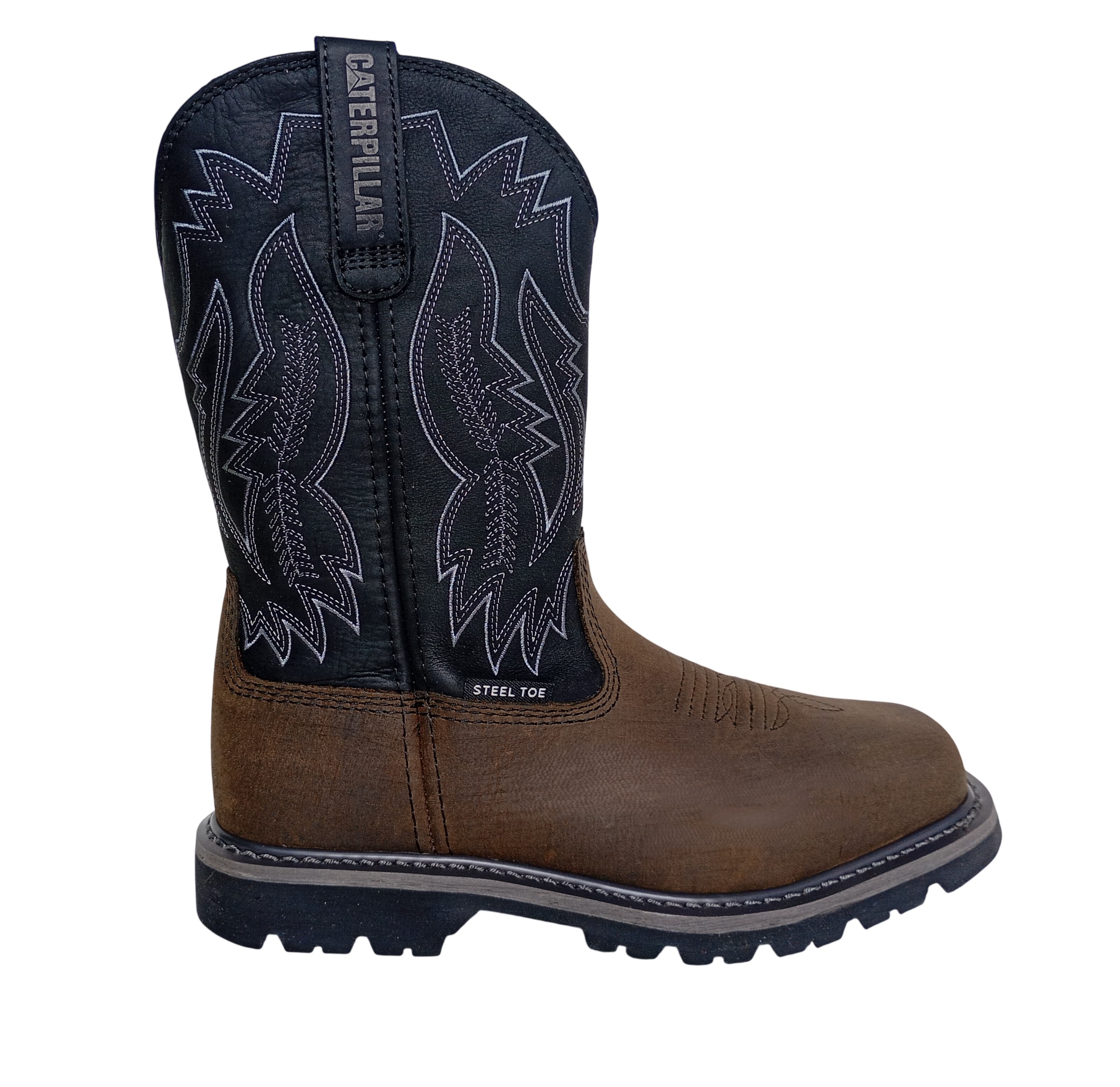 BOTA HOMBRE CATERPILLAR PUNTA SEGURIDAD ACERO CAÑA GRIS CARBON ANTIDESLIZANTES PROTECCION ELECTRICA - 2