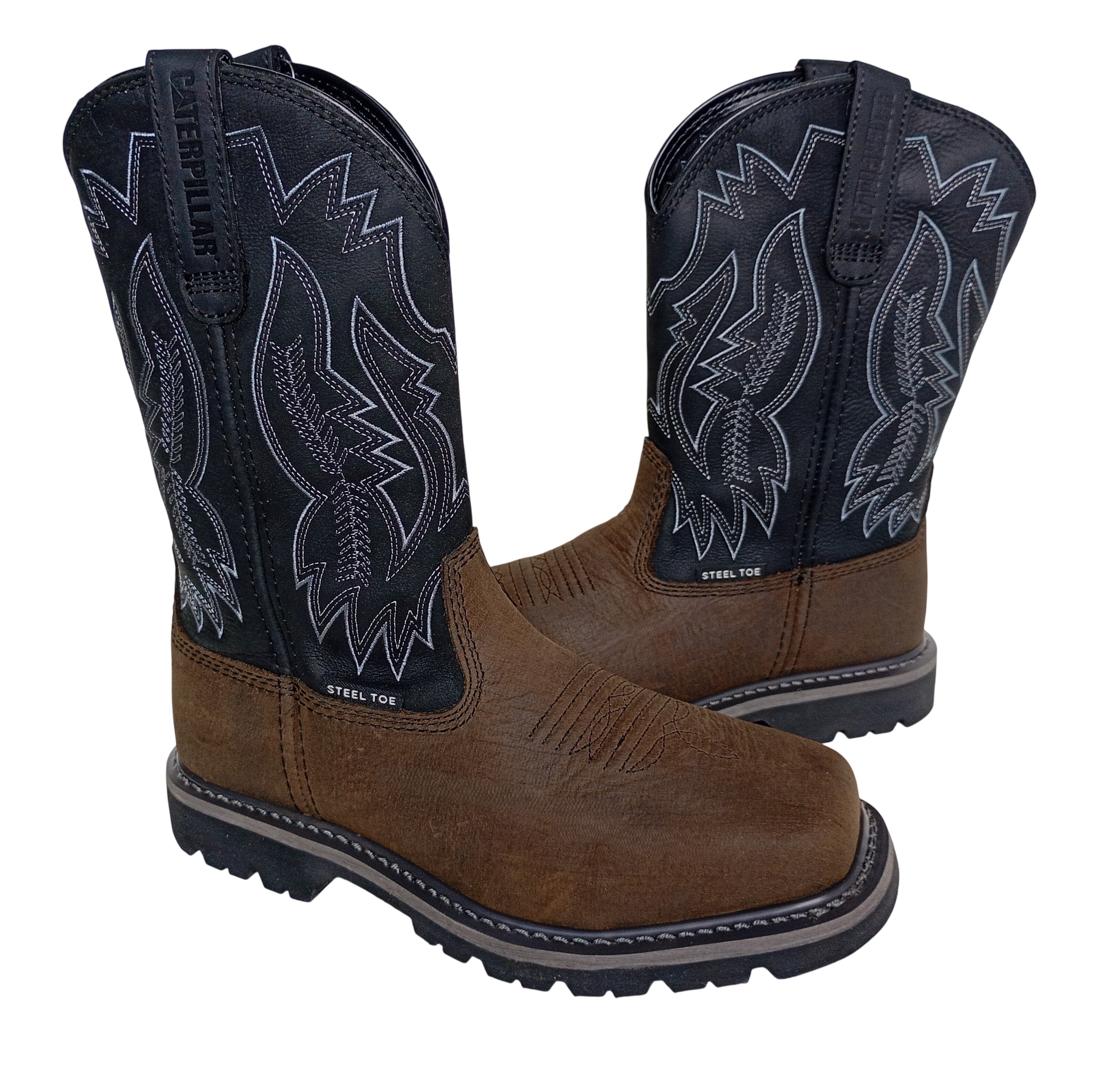 BOTA HOMBRE CATERPILLAR PUNTA SEGURIDAD ACERO CAÑA GRIS CARBON ANTIDESLIZANTES PROTECCION ELECTRICA - 4