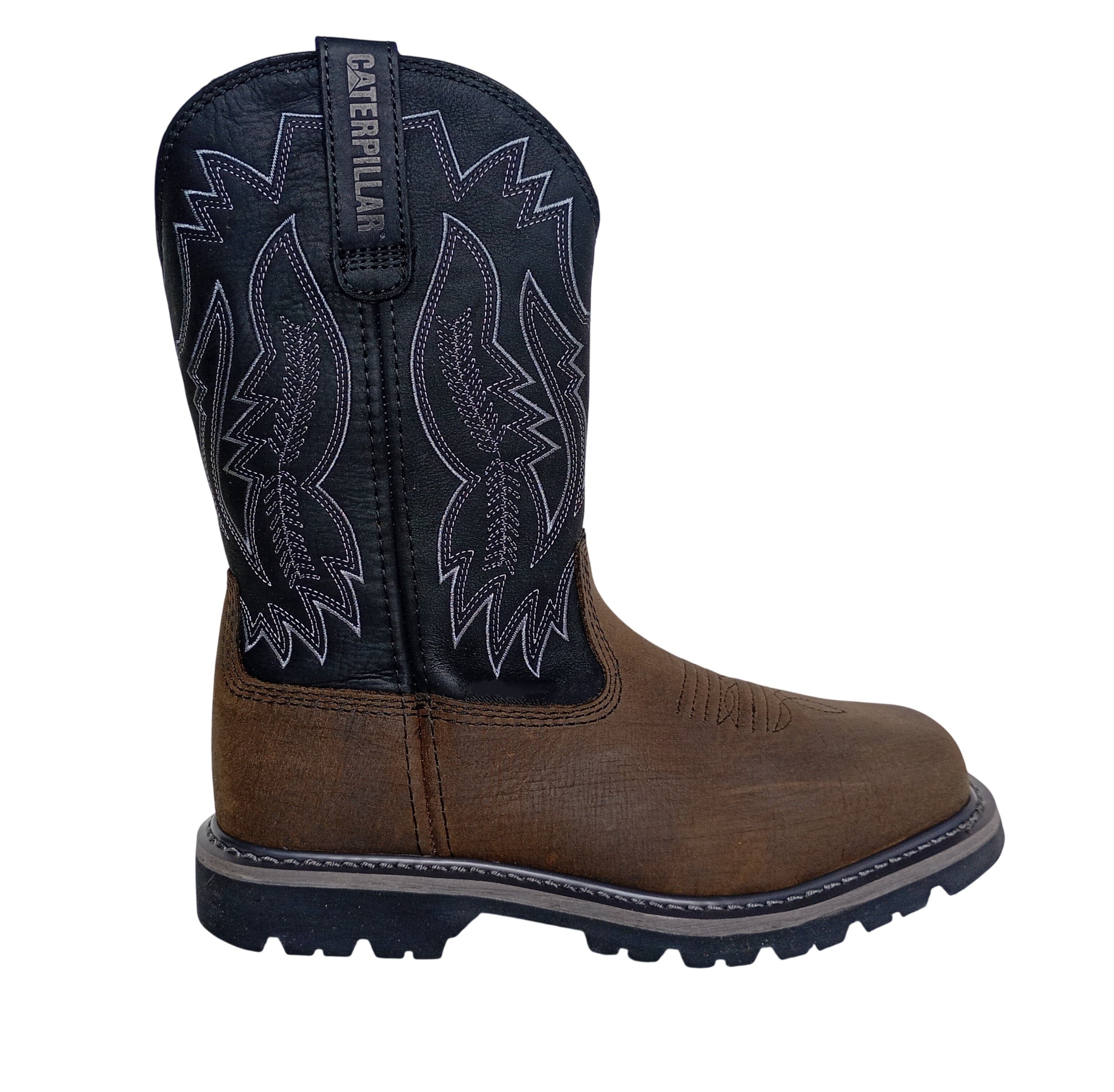 BOTA RANCHERA CATERPILLAR CUERO SUELAS ANTIDESLIZANTES PROTECCION ELECTRICA - 1