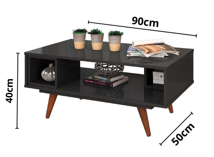 MESA DE CENTRO RUTA 81 RETRO PRETO - 3