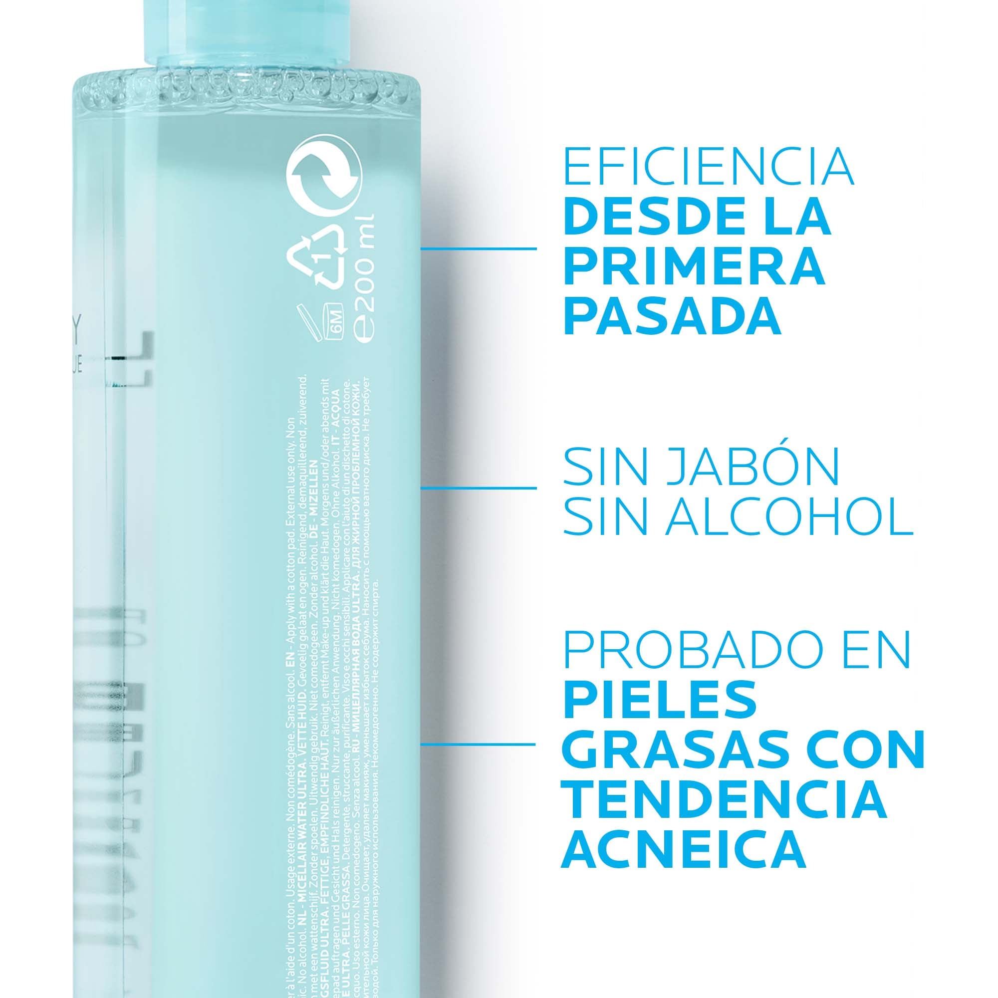 AGUA MICELAR EFFACLAR PIELES MIXTAS A GRASAS 200ML - 3