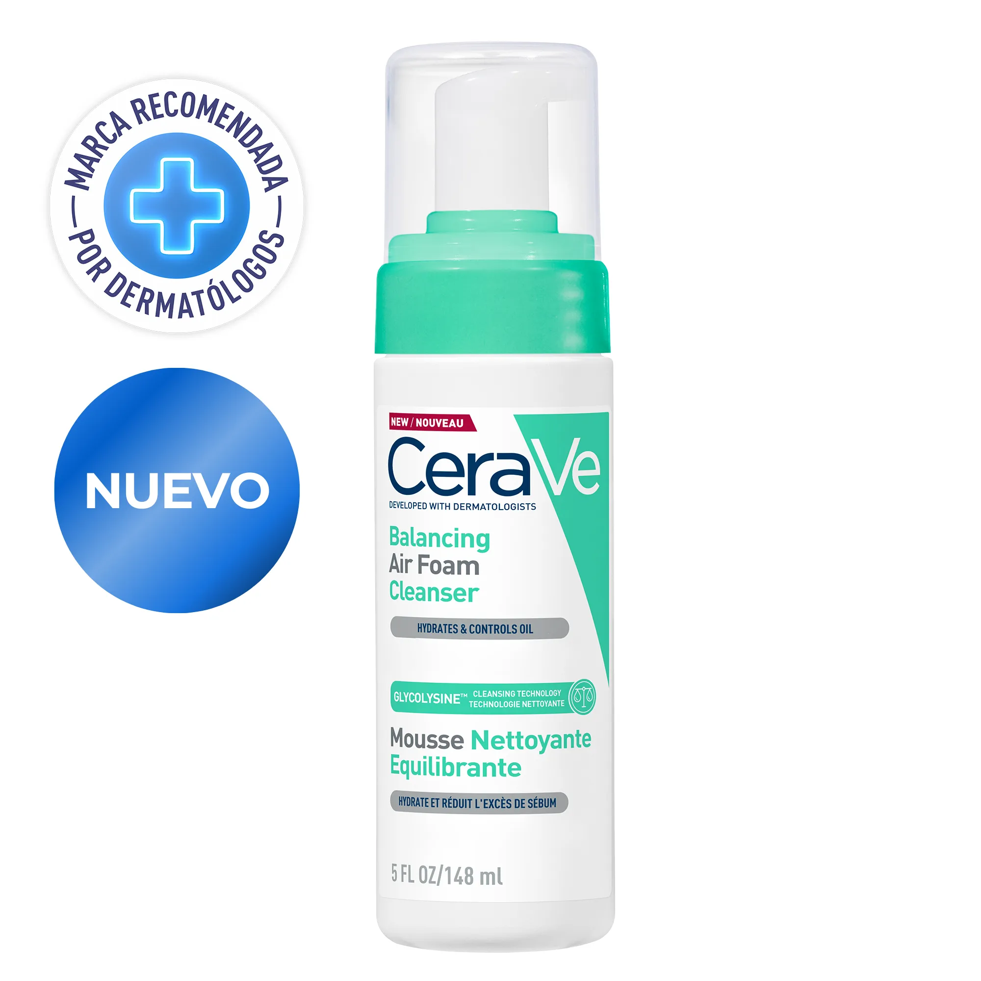 LIMPIADOR FACIAL REEQUILIBRANTE CERAVE AIR FOAM 148ML - 1