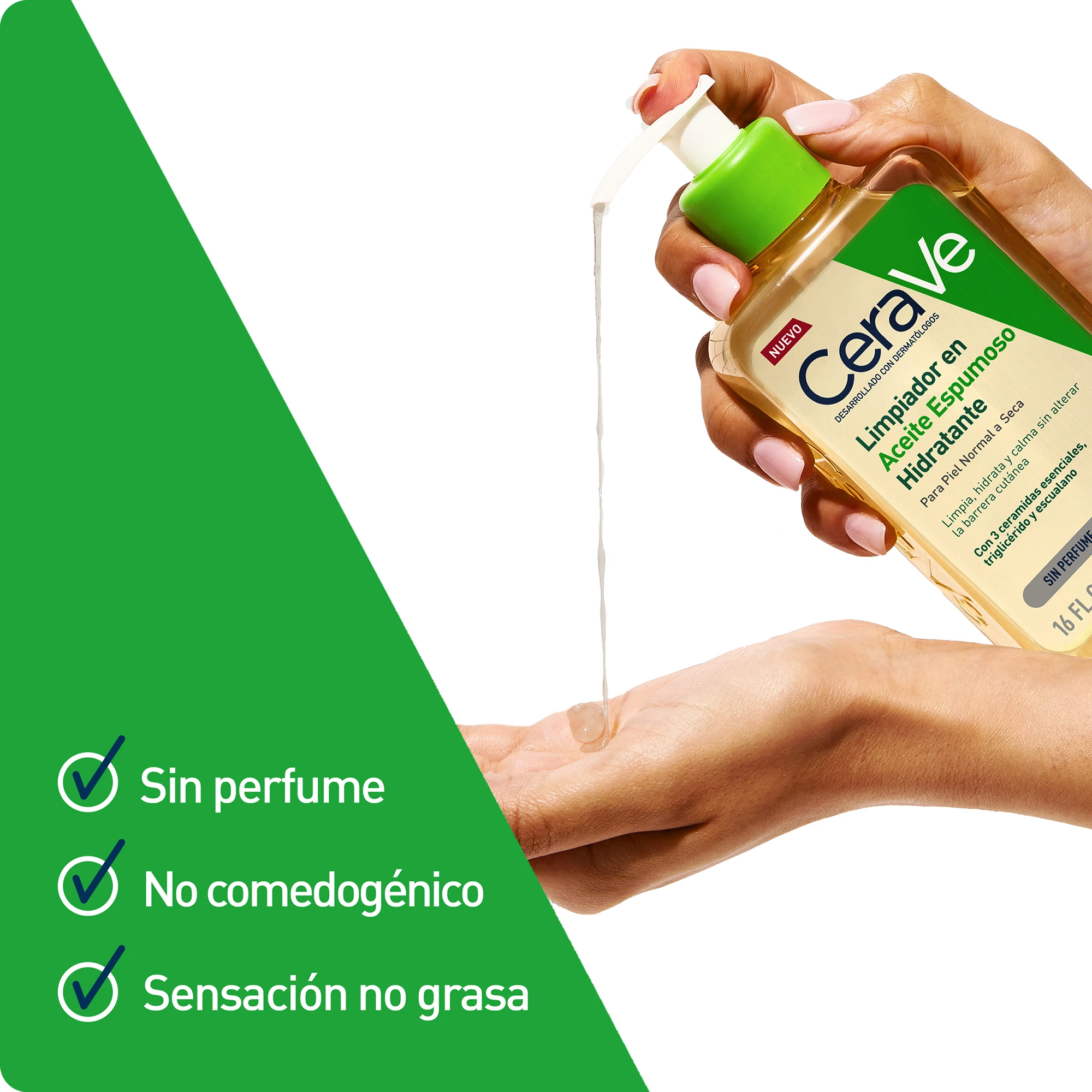 CERAVE LIMPIADOR EN ACEITE ESPUMOSO HIDRATANTE 473ML - 3