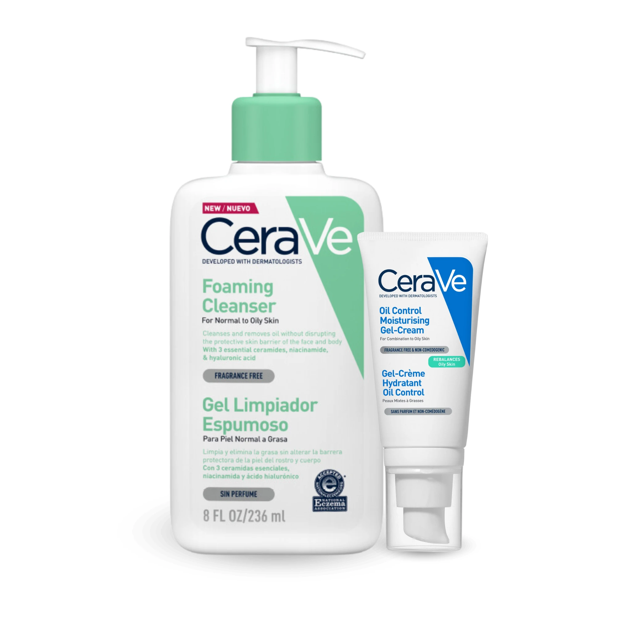 LIMPIEZA E HIDRATACIÓN PARA PIEL MIXTA A GRASA CERAVE - 1