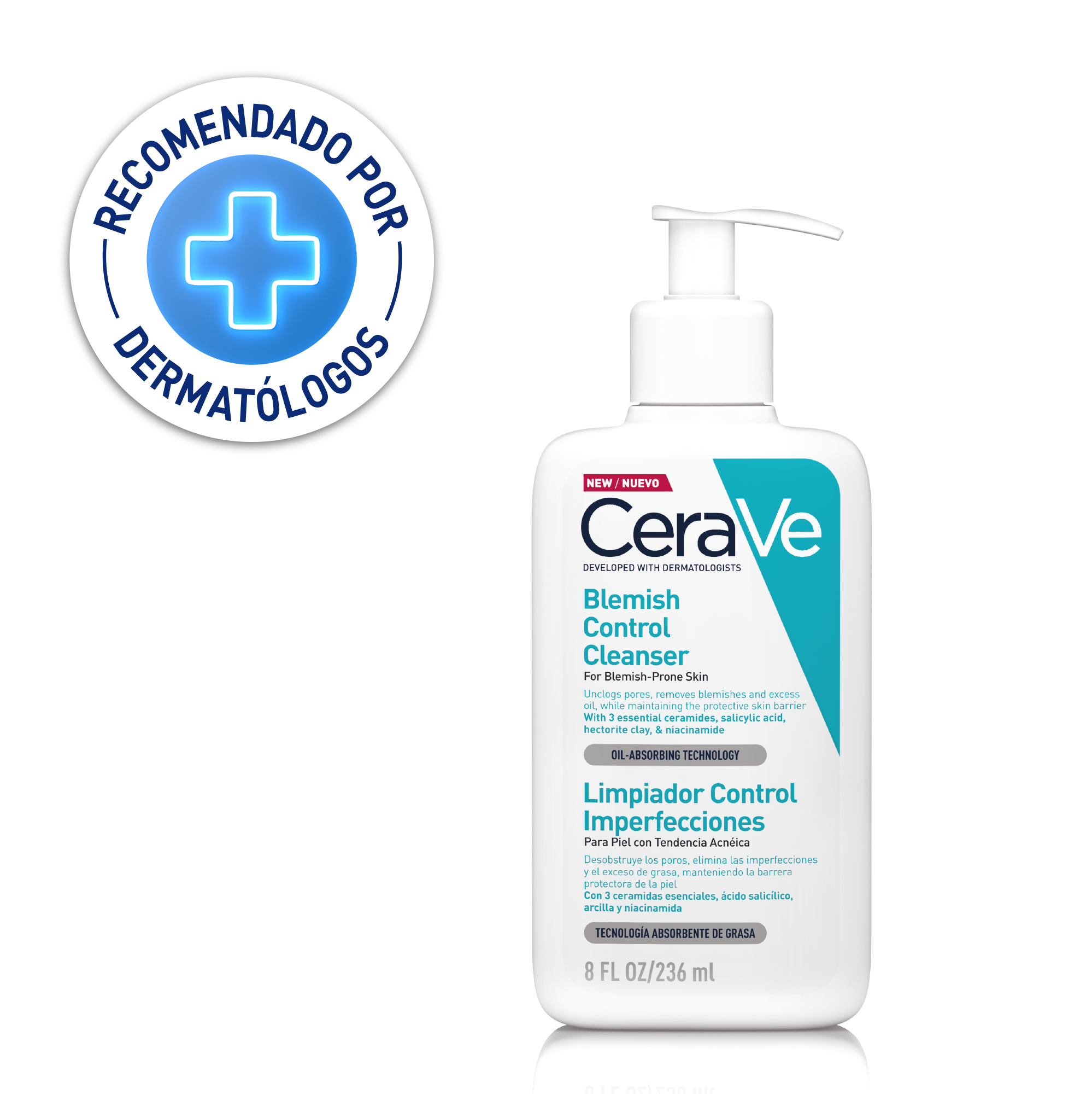 LIMPIADOR CERAVE CONTROL IMPERFECCIONES 236ML - 1