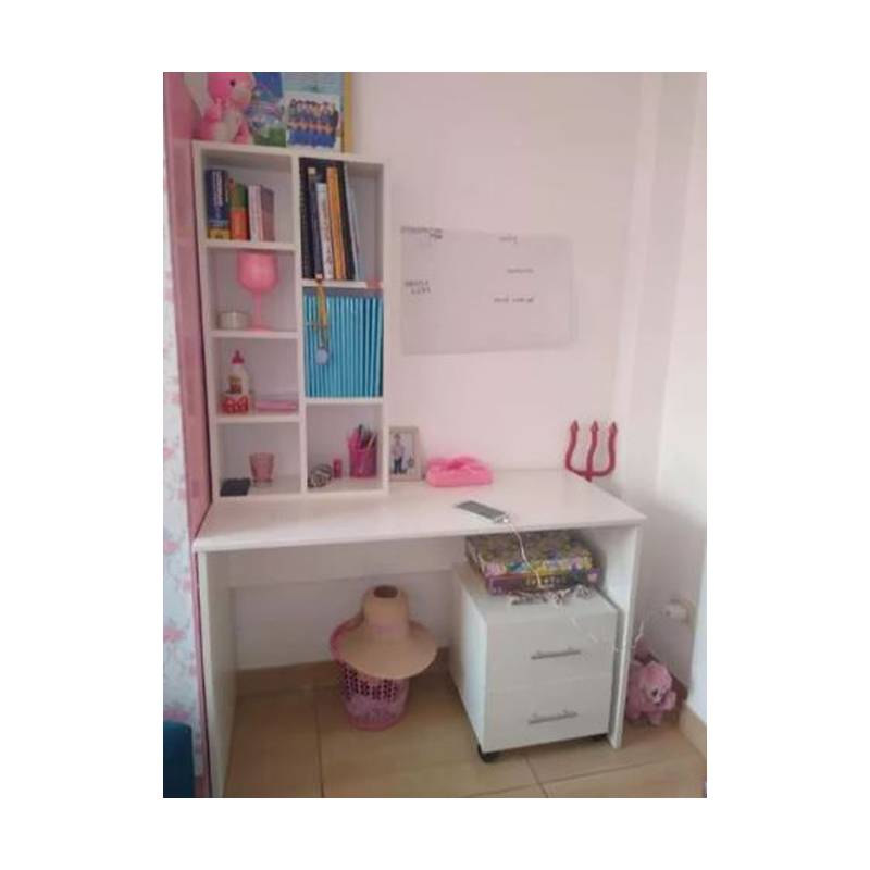 ESCRITORIO DE MELAMINA PELIKANO ESCRITORIO 110 CM BLANCO CON BIBLIOTECA - 3