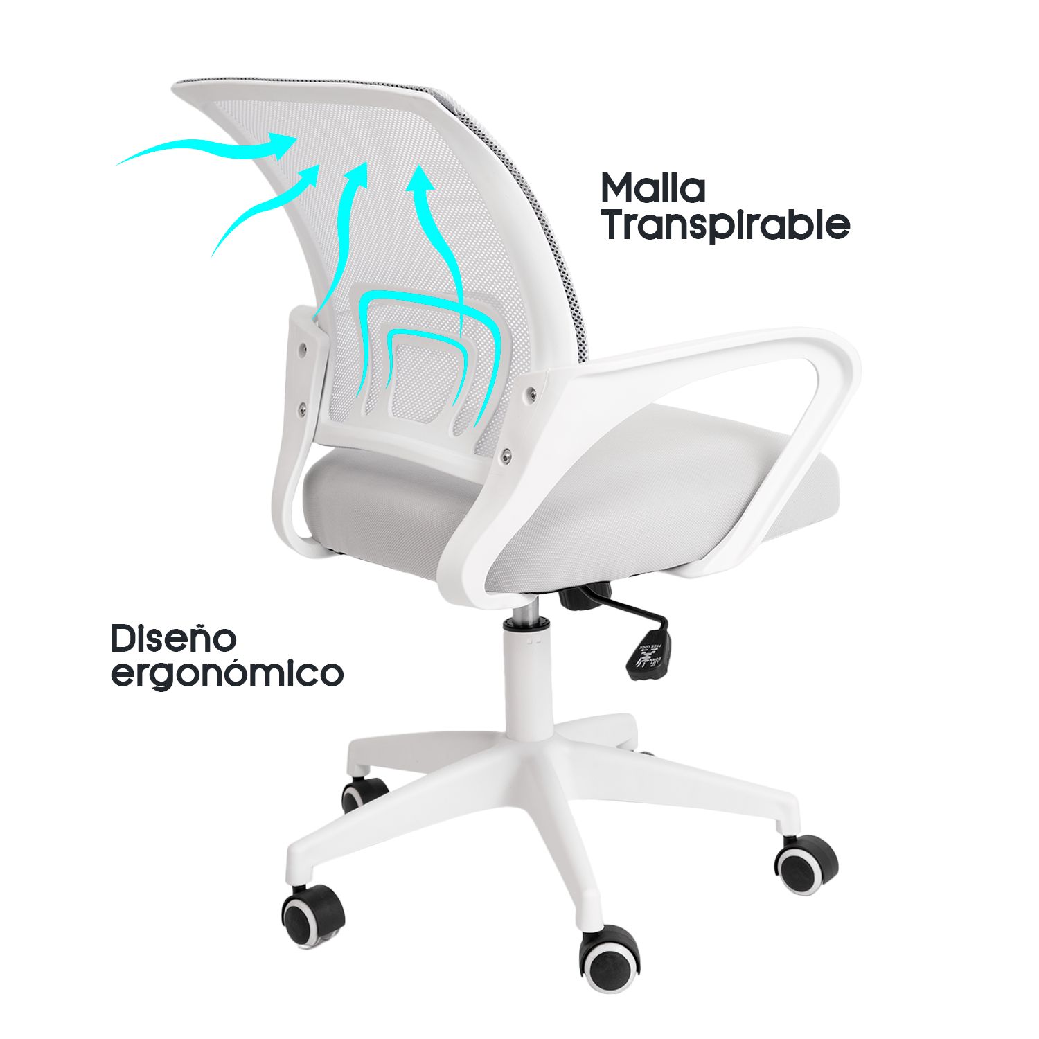 SILLA DE OFICINA ERGONÓMICA JANE CON SOPORTE LUMBAR - 4