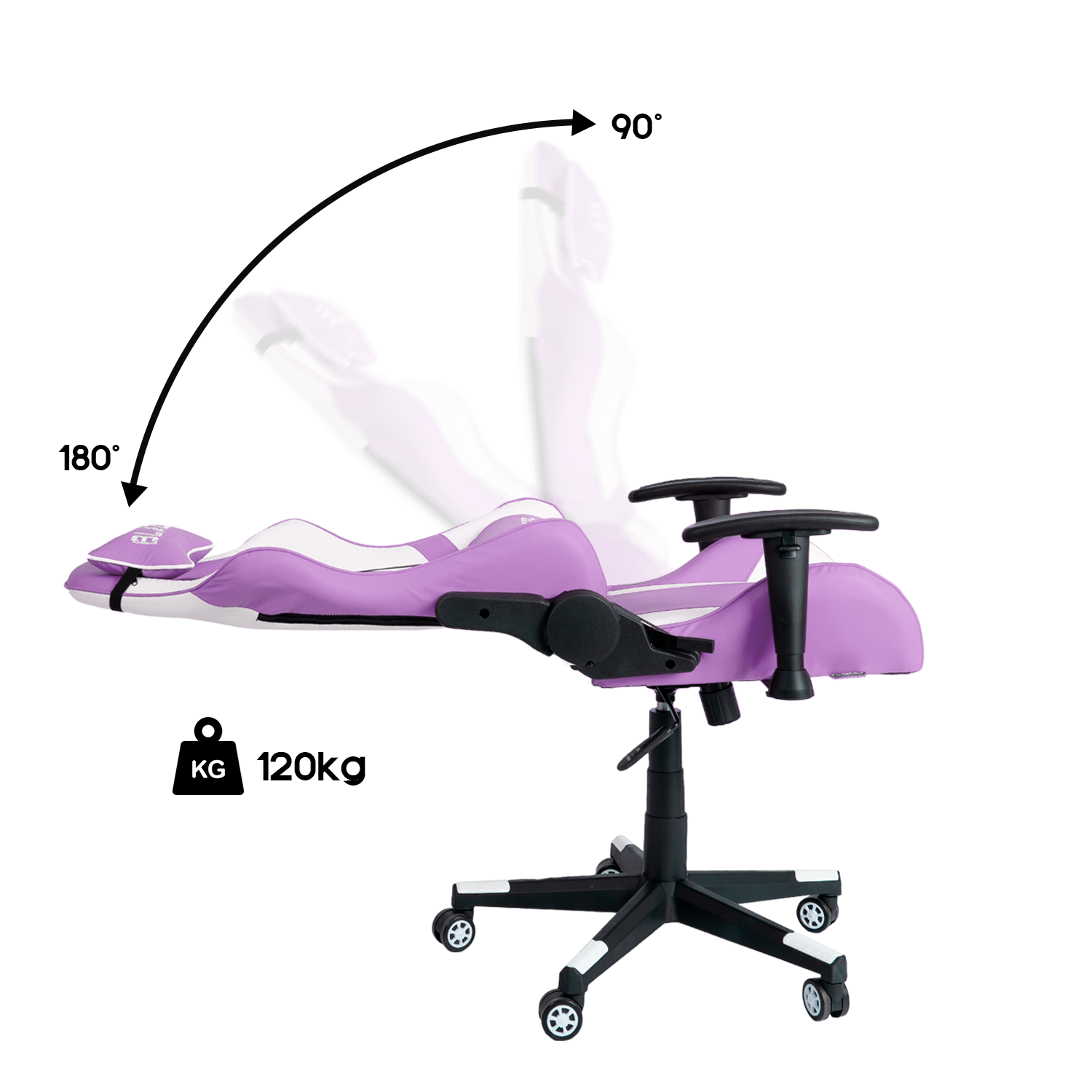 SILLA GAMER ERGONÓMICA 180° BLAZZE ÉXODO - NEGRO - 4