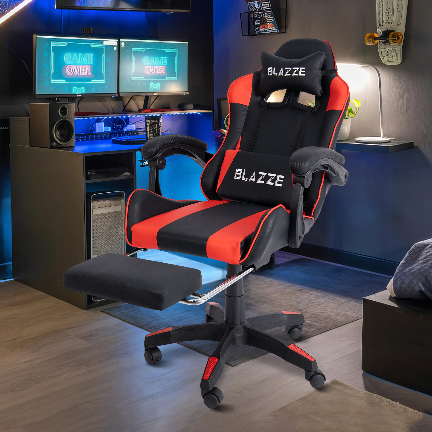 SILLA GAMER BLAZZE LOOT ERGONÓMICA - ROJO - 2