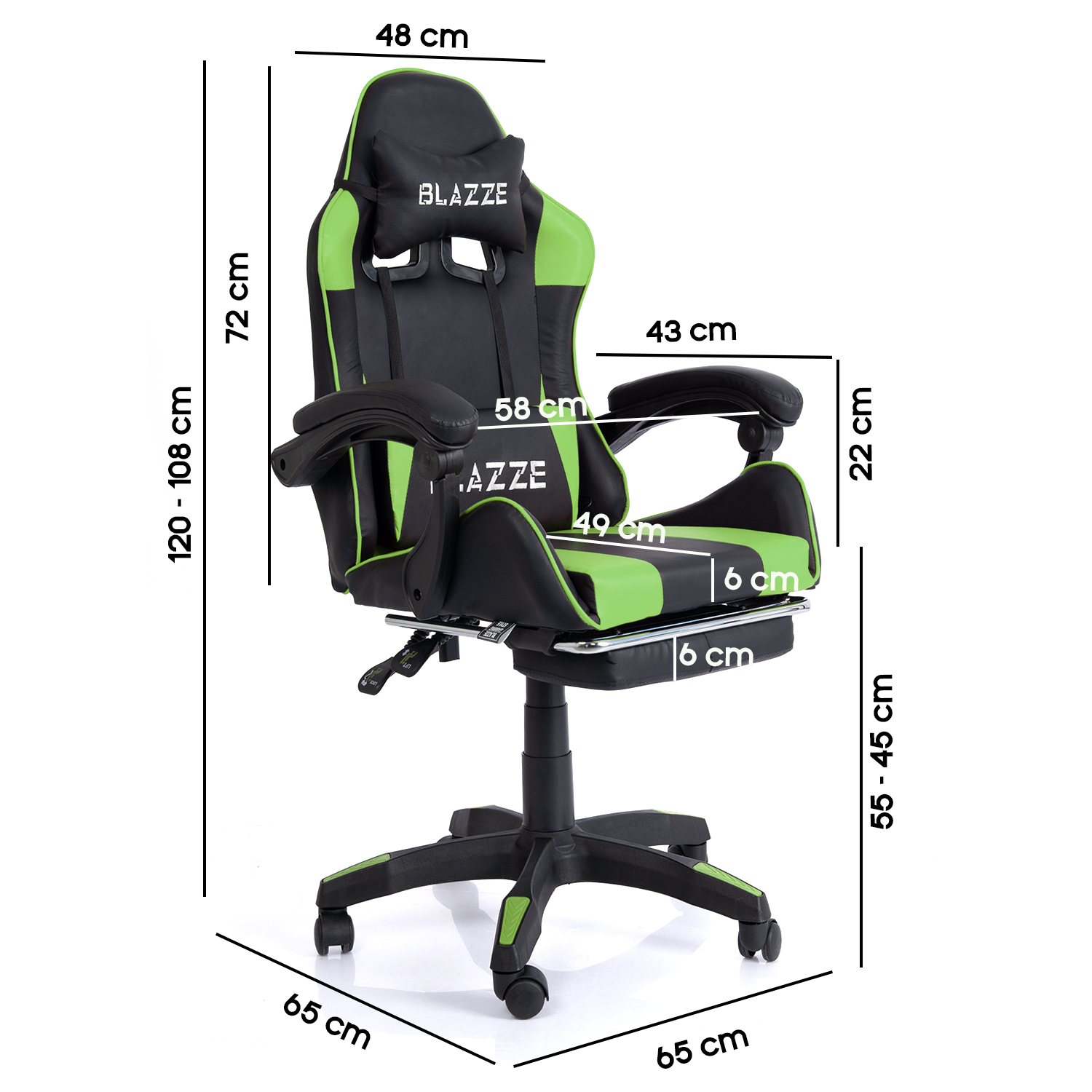 SILLA GAMER BLAZZE LOOT ERGONÓMICA - ROJO - 6