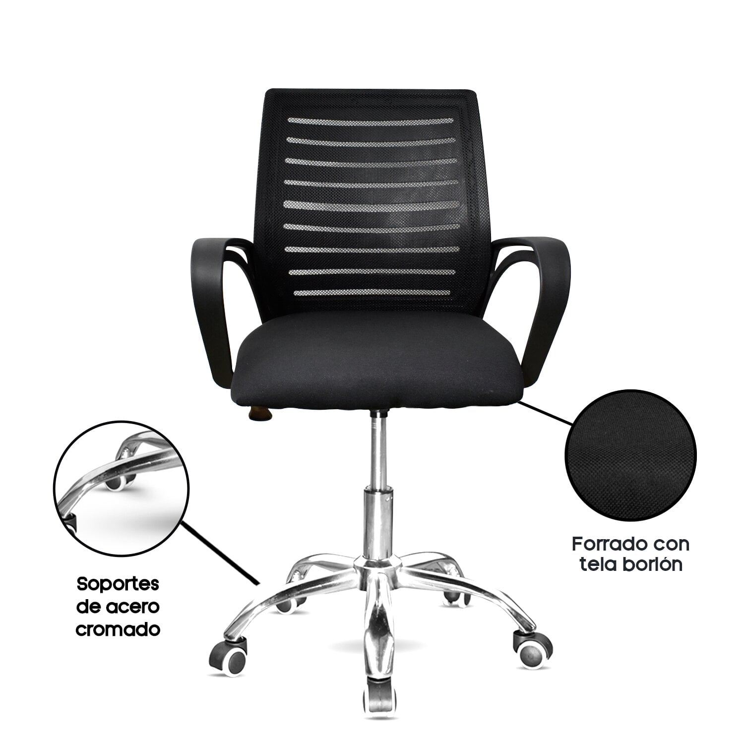 SILLA DE OFICINA ERGONÓMICA COZY - NEGRO - 2