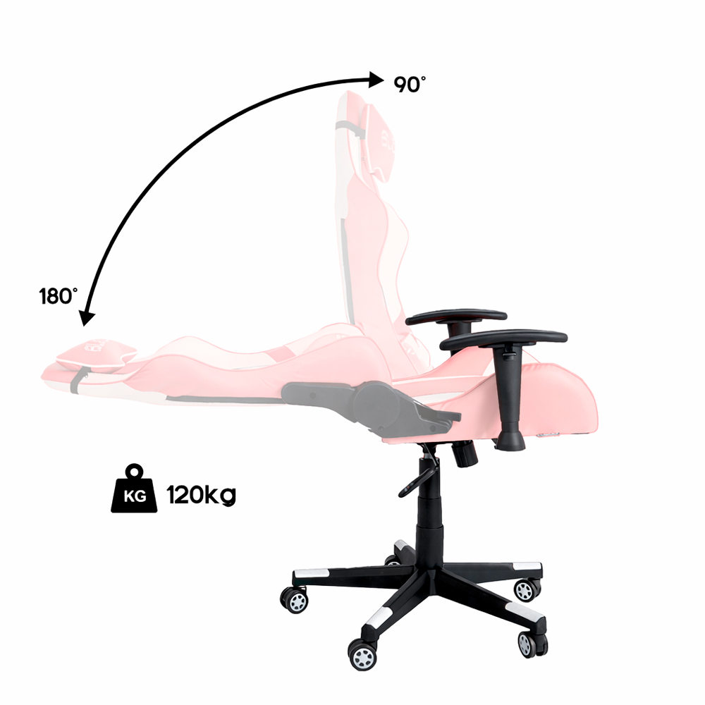 SILLA GAMER ERGONÓMICA 180° BLAZZE ÉXODO - ROSA - 4