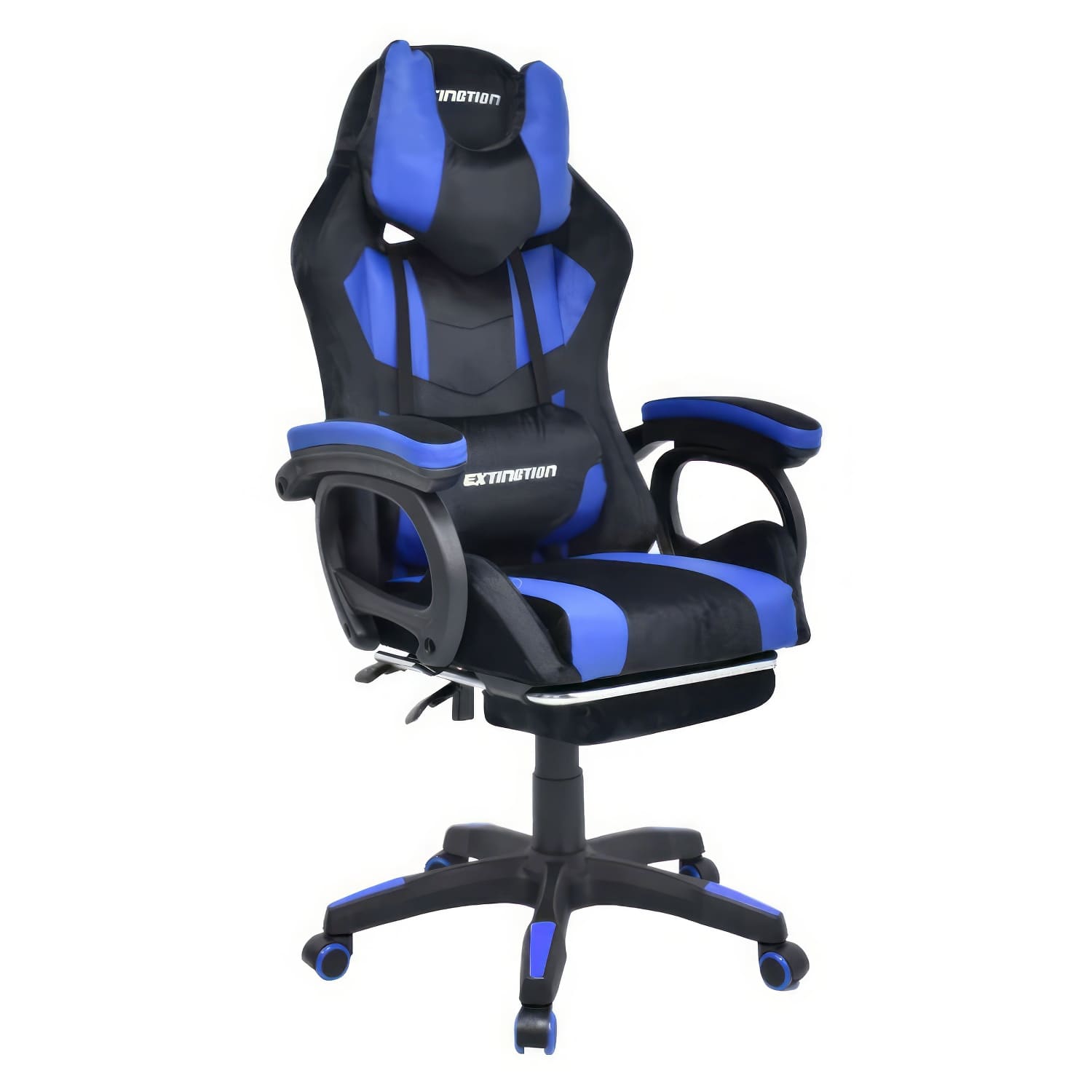SILLA GAMER EXTINGTION SAPP GAMUZA CUERINA AZUL - 1