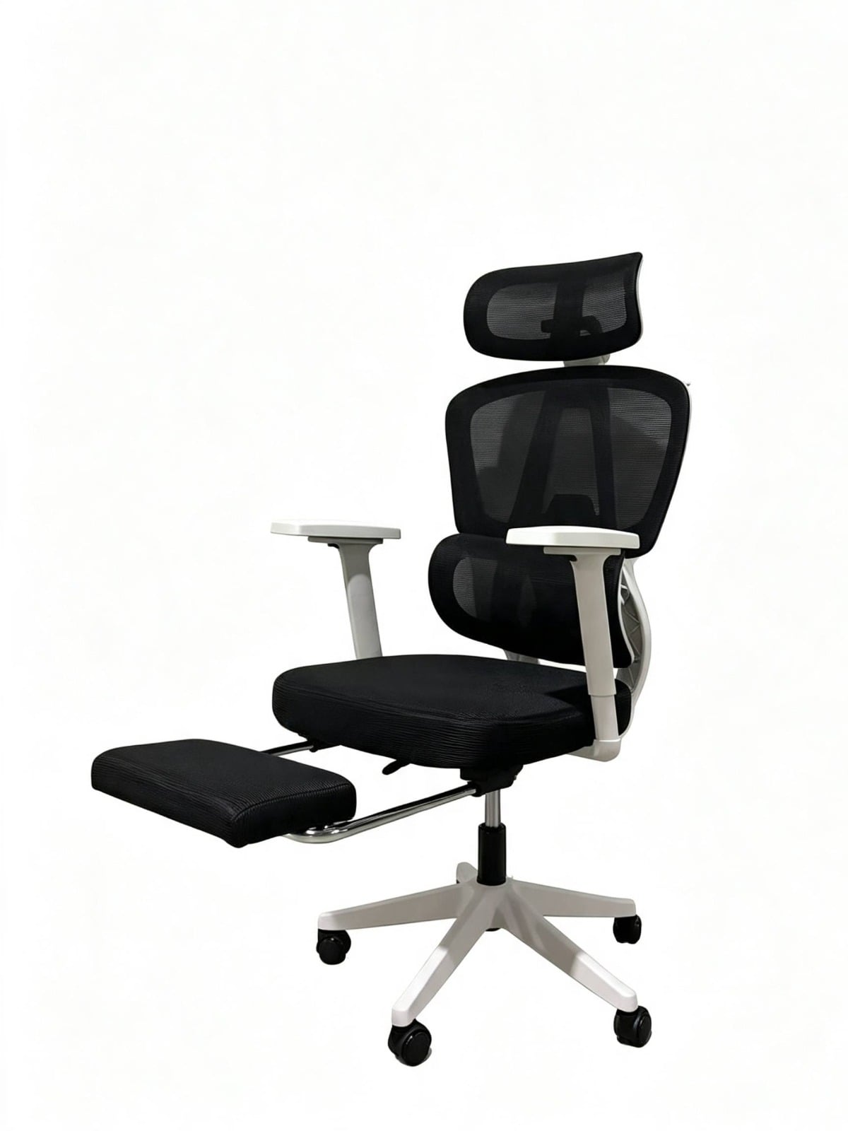 SILLA DE OFICINA INIUS BORK ERGONÓMICA RECLINABLE 135° CON REPOSABRAZOS 3D Y REPOSAPIÉS NEGRO - 1