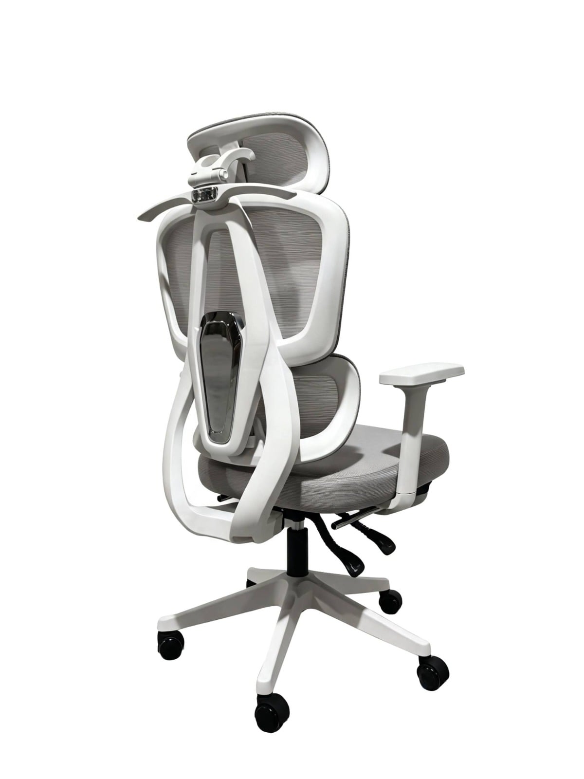SILLA DE OFICINA INIUS BORK ERGONÓMICA RECLINABLE 135° CON REPOSABRAZOS 3D Y REPOSAPIÉS GRIS - 3
