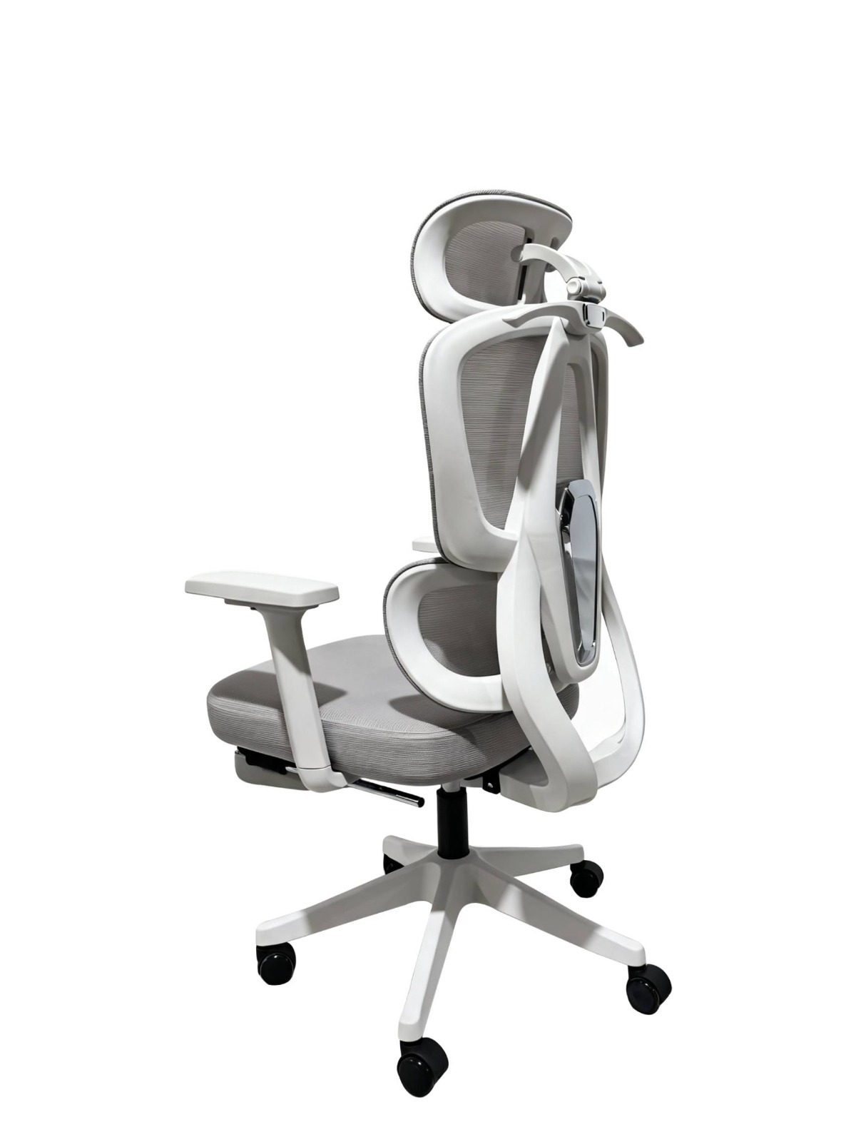 SILLA DE OFICINA INIUS BORK ERGONÓMICA RECLINABLE 135° CON REPOSABRAZOS 3D Y REPOSAPIÉS GRIS - 6