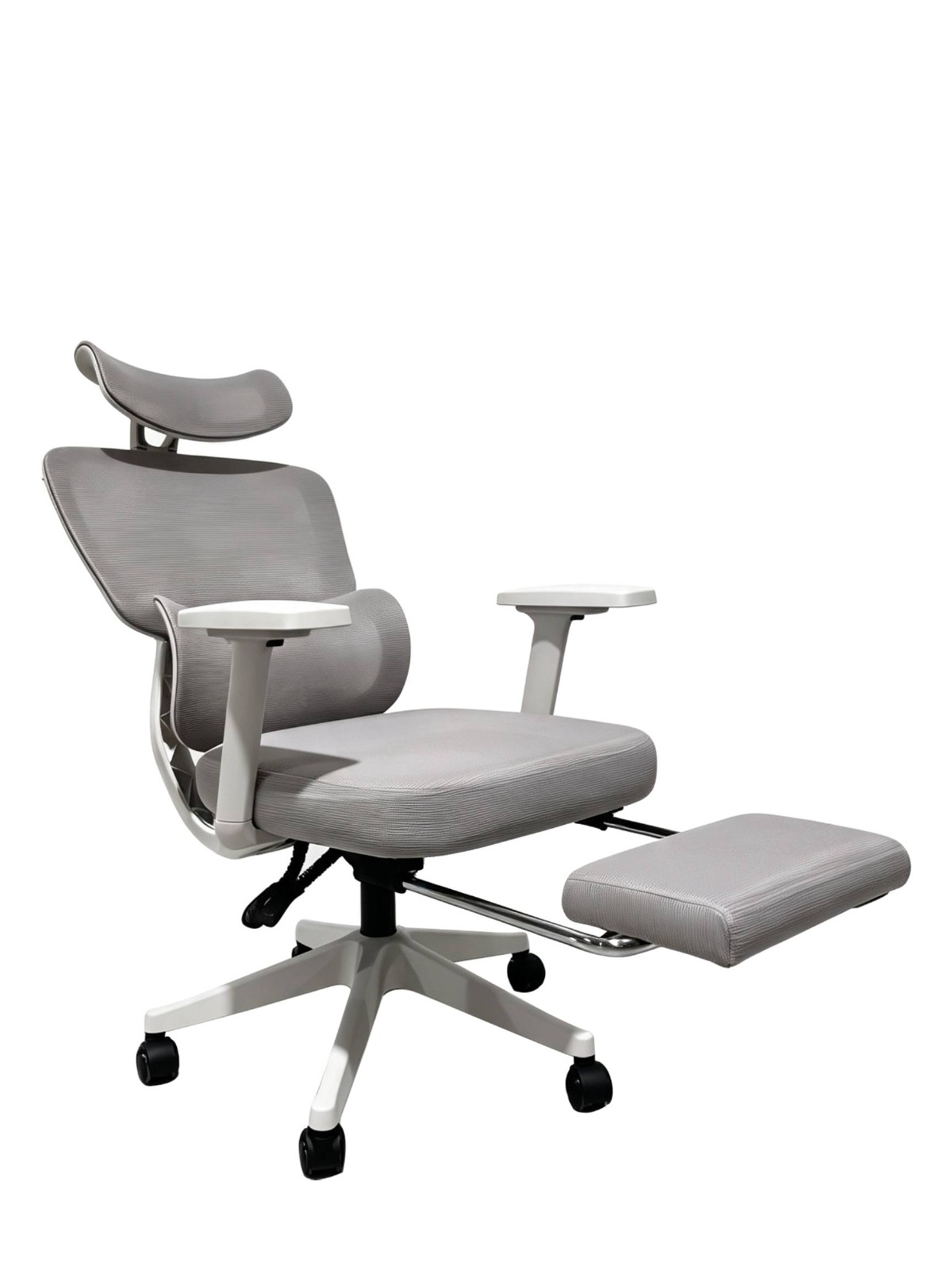 SILLA DE OFICINA INIUS BORK ERGONÓMICA RECLINABLE 135° CON REPOSABRAZOS 3D Y REPOSAPIÉS GRIS - 7