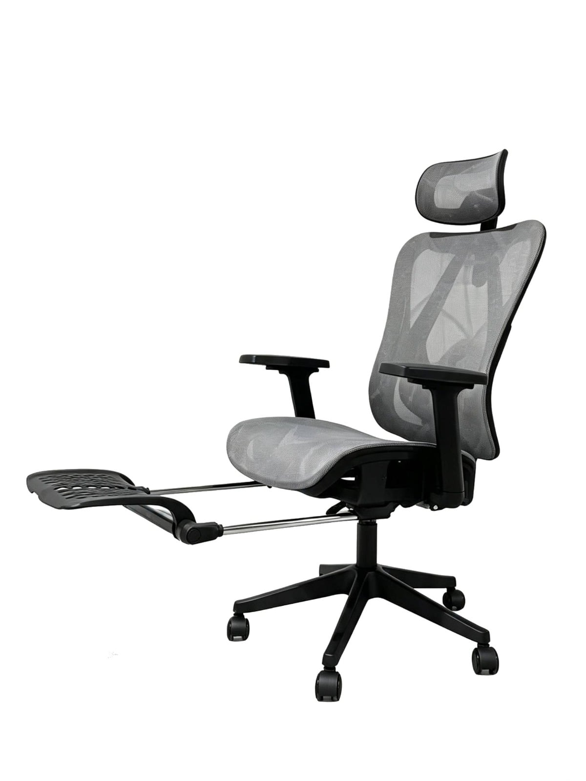 SILLA DE OFICINA INIUS AGNAR ERGONÓMICA RECLINABLE 135° CON REPOSABRAZOS 3D Y REPOSAPIÉS GRIS - 1
