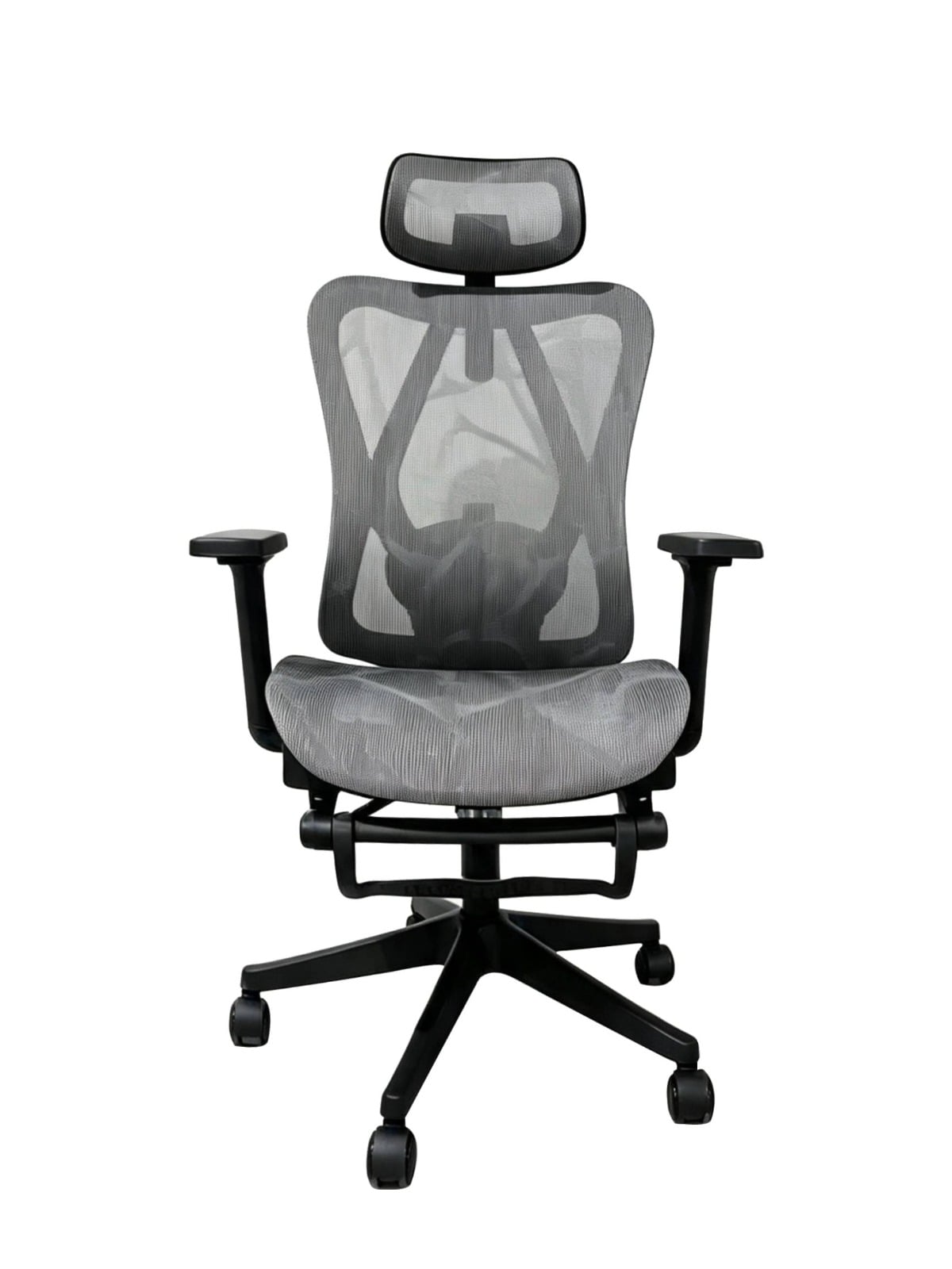 SILLA DE OFICINA INIUS AGNAR ERGONÓMICA RECLINABLE 135° CON REPOSABRAZOS 3D Y REPOSAPIÉS GRIS - 2