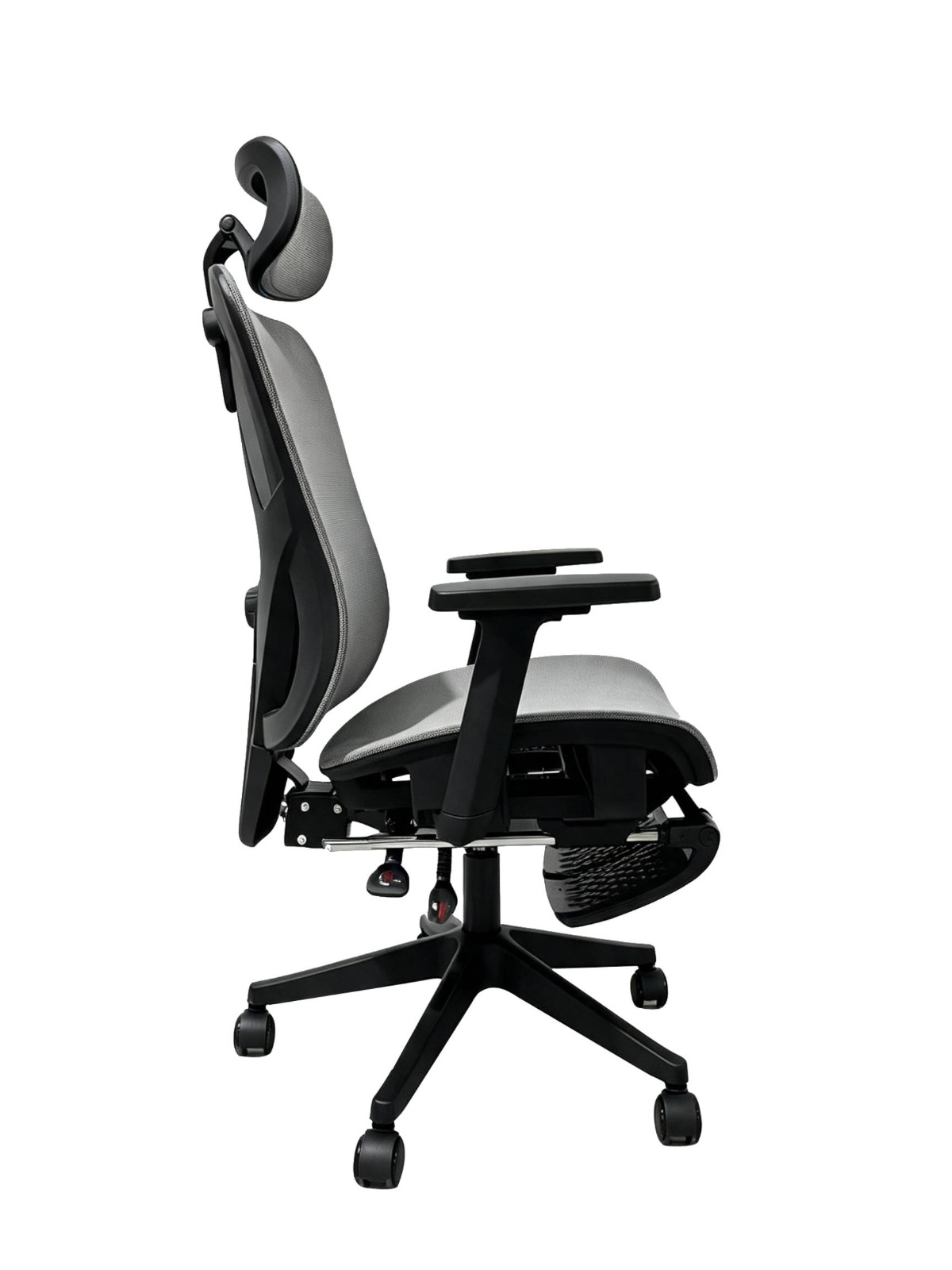 SILLA DE OFICINA INIUS AGNAR ERGONÓMICA RECLINABLE 135° CON REPOSABRAZOS 3D Y REPOSAPIÉS GRIS - 5