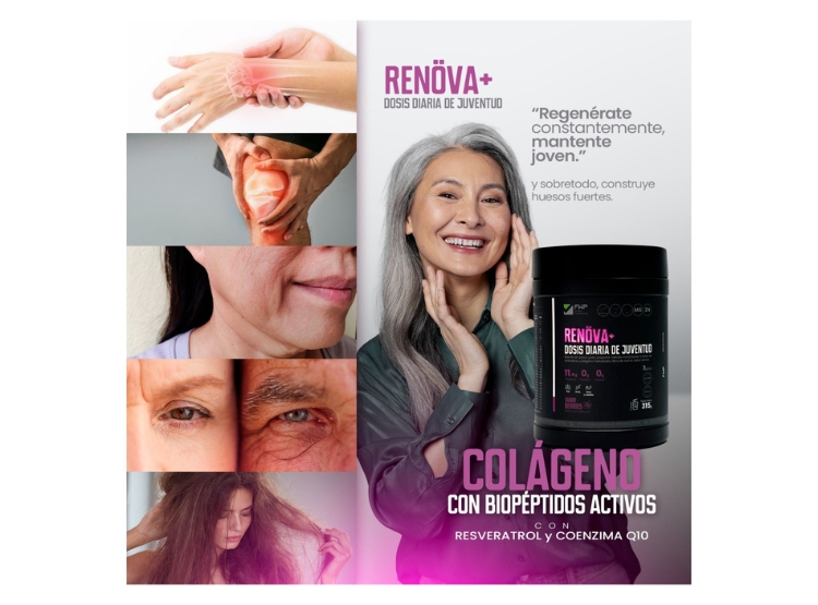 RENÖVA+ COLÁGENO HIDROLIZADO CON BIOPÉPTIDOS ACTIVOS PACK DE 2 POTES DE 315GR C/U - 4